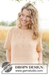 268-22 Peach Whisper Top by DROPS Design