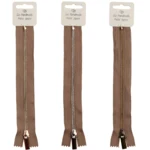 Go Handmade Metal Zipper Beige: Gold, silver and bronze