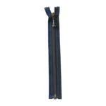 YKK Divisible Metal Zip 4 mm (25-65 cm) 560 Navy, Antique brass