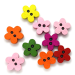 HobbyArts Træknapper Blomst 11 mm, 10 stk