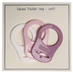 Go Handmade Silikone Suttekæde Adapter 3 stk Mix Hvid baby pink gammelrosa