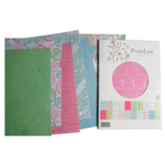 Paper Line Designpapir, A4, 20 motiver, 40 ark Blå Grøn Pink