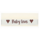 Go Handmade Woven Label, Double Sided, 50 x 11.5 mm, 10 pcs Baby love