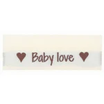 Go Handmade Woven Label, Double Sided, 50 x 11.5 mm, 10 pcs Baby love
