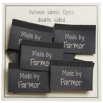Go Handmade Vævet Label, Dobbeltsidet, Grå, 35 x 19 mm, 10 stk Made by Farmor