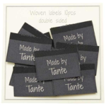 Go Handmade Vævet Label, Dobbeltsidet, Grå, 35 x 19 mm, 10 stk Made by Tante