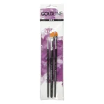 Gold Line Paintbrushes Flat no. 2 + 8 + 12, 3 pcs