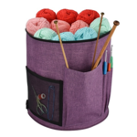 Knitting Bag Round  Purple