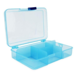 Plastic box with lid Blue 14.5 x 10 cm, 5 compartments