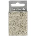 Rocailles, Glass Beads 1.7 mm Silver metal