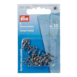 Prym Corset Hooks Size 13, 6 pcs Silver