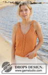 240-19 Tangerine Twist Top by DROPS Design