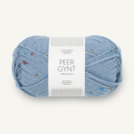 Sandnes Peer Gynt 6035 Blue hydrangea with tutti frutti tweed