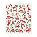 Stickers, Christmas, 15 x 16.5 cm, 1 sheet Santa Claus and Candy Cane