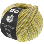 Lana Grossa Cool Wool Print 843 Green beige/Lime/Gray green/Reseda green