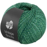 Lana Grossa Vintage Socks 1015 Dark-/yellow green/petrol heathered