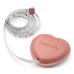 LindeHobby Retractable Measuring Tape, PU Leather, Heart, 150 cm Dark Pink
