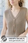 257-4 Coffee Ridge Vest by DROPS Design