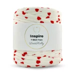 LindeHobby Inspire Print 04 White with red hearts