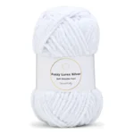 LindeHobby Fuzzy Chenille Silver Lurex 01 White