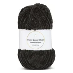 LindeHobby Fuzzy Chenille Silver Lurex 02 Black