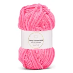 LindeHobby Fuzzy Chenille Gold Lurex 49 Neon pink