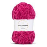 LindeHobby Fuzzy Chenille Gold Lurex 45 Dark fuchsia