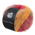 Lana Grossa Basta Mista 124 Grey brown/camel/saffron yellow/orange/grey red/dark red/red