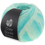 Lana Grossa Cosy Socks Soft Stripes 102 Jade/light green/white green/off white
