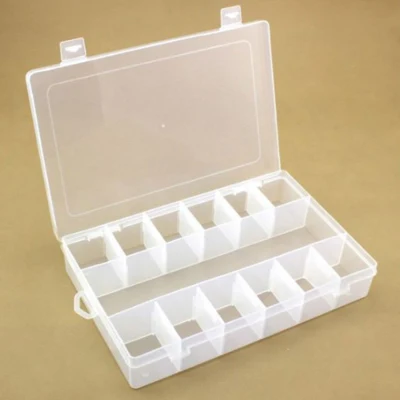HobbyArts Plastic box with lid, transparent, 27.3x18.4 cm, 13 rooms