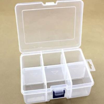 HobbyArts Plastic box with lid, transparent, 16,5x12 cm, 6 rooms