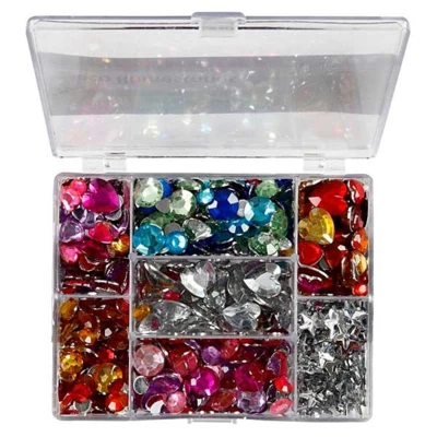 Rhinestones in a box, 300 pcs