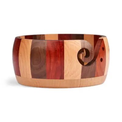LindeHobby Yarn Bowl Multicolored Wood