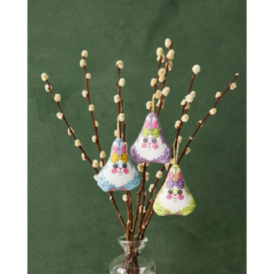Easter Rabbits w/Bow 3-pack 6 x 7 cm