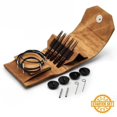 LYKKE Interchangeable Circular Needle Set Umber, Starter Set, Tan, 9 cm