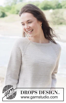 264-15 Frost Petal Sweater by DROPS Design