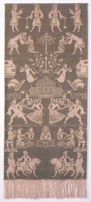 Embroidery Kit Beiderwand blue 81 x 193 cm / 31.89 x 75.98 in