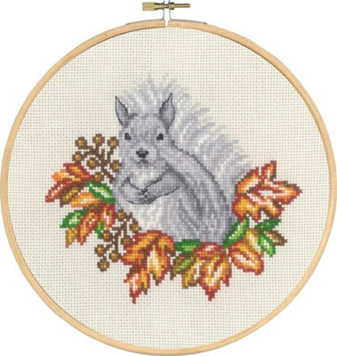 Embroidery Kit Squirrel autumn w/5810/20 20Ø cm / 8 dia. in