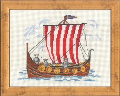 Embroidery Kit Viking Ship Swedish 535 221 x 26 cm / 87.01 x 10.24 in