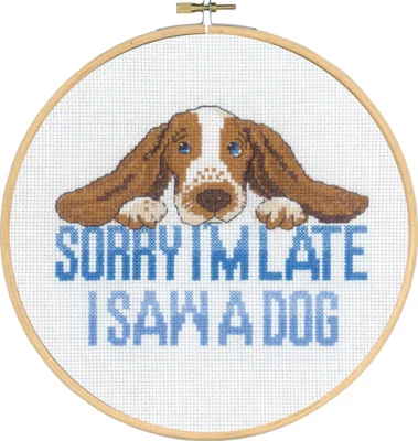 Embroidery Kit Sorry I'm late F5810/20 20 Ø cm / 7.87 dia. in